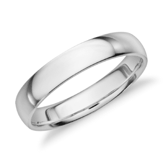 Mid-weight Comfort Fit Wedding Band in 14k White Gold (4mm)