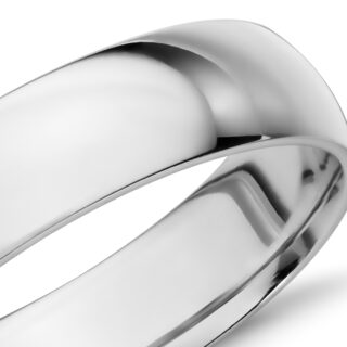 Mid-weight Comfort Fit Wedding Band in 14k White Gold (5mm)