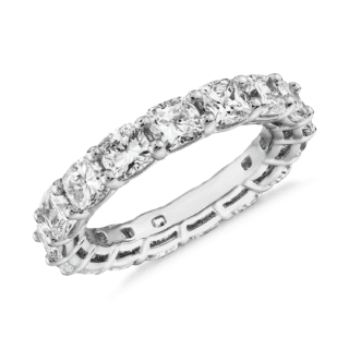 Cushion Cut Diamond Eternity Ring in Platinum (5.0 ct. tw.)