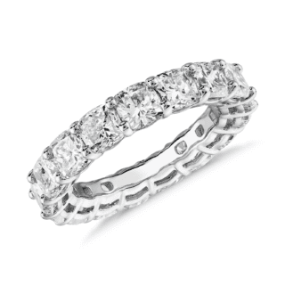 Cushion Cut Diamond Eternity Ring in Platinum (6.0 ct. tw.)