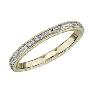 ZAC ZAC POSEN Baguette & Round Diamond Milgrain Edge Eternity Wedding Ring in 14k Yellow Gold (1/2 ct. tw.)