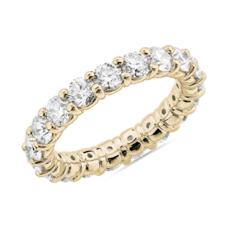 Comfort Fit Round Brilliant Diamond Eternity Ring in 18k Yellow Gold (3 ct. tw.)