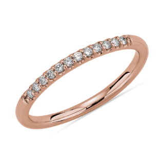 Petite Micropave Diamond Wedding Ring in 14k Rose Gold (1/10 ct. tw.)