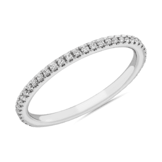 Riviera Three Quarter Pave Diamond Band in 14k White Gold (1/5 ct. tw.)