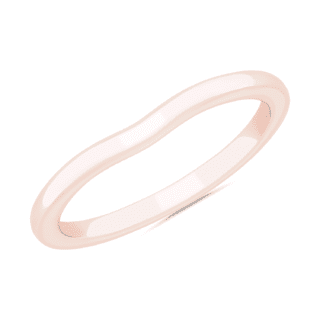 Plain Curved Matching Wedding Band in 14k Rose Gold