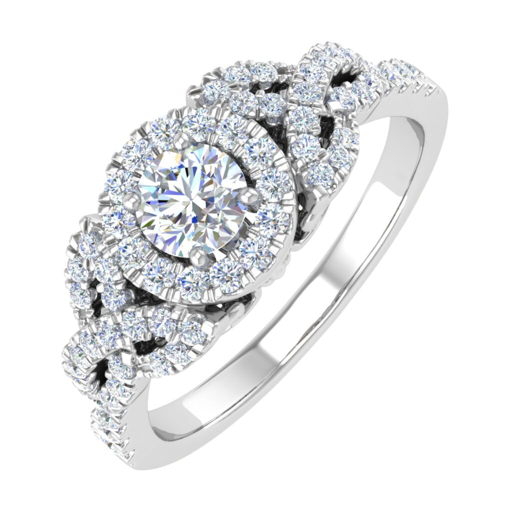 White diamond wedding rings